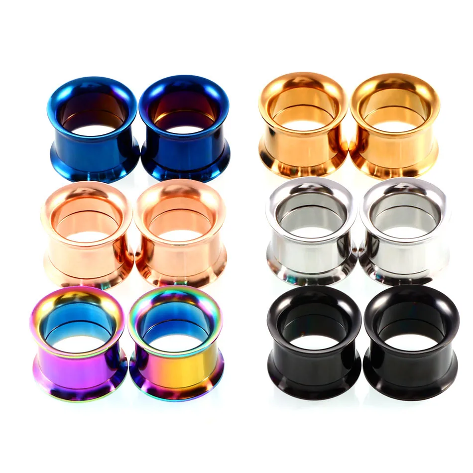 Stainelss Steel Ear Gauge Plugs And Tunnels 1.6-30mm 2PCS Flesh Strecher Ear Reamer Expander Piercing Oreja Dilataciones Jewelry ear piercing tool piercing jewelry ear piercing jewelry metal jewelry body piercing jewelry body jewelry piercing tool