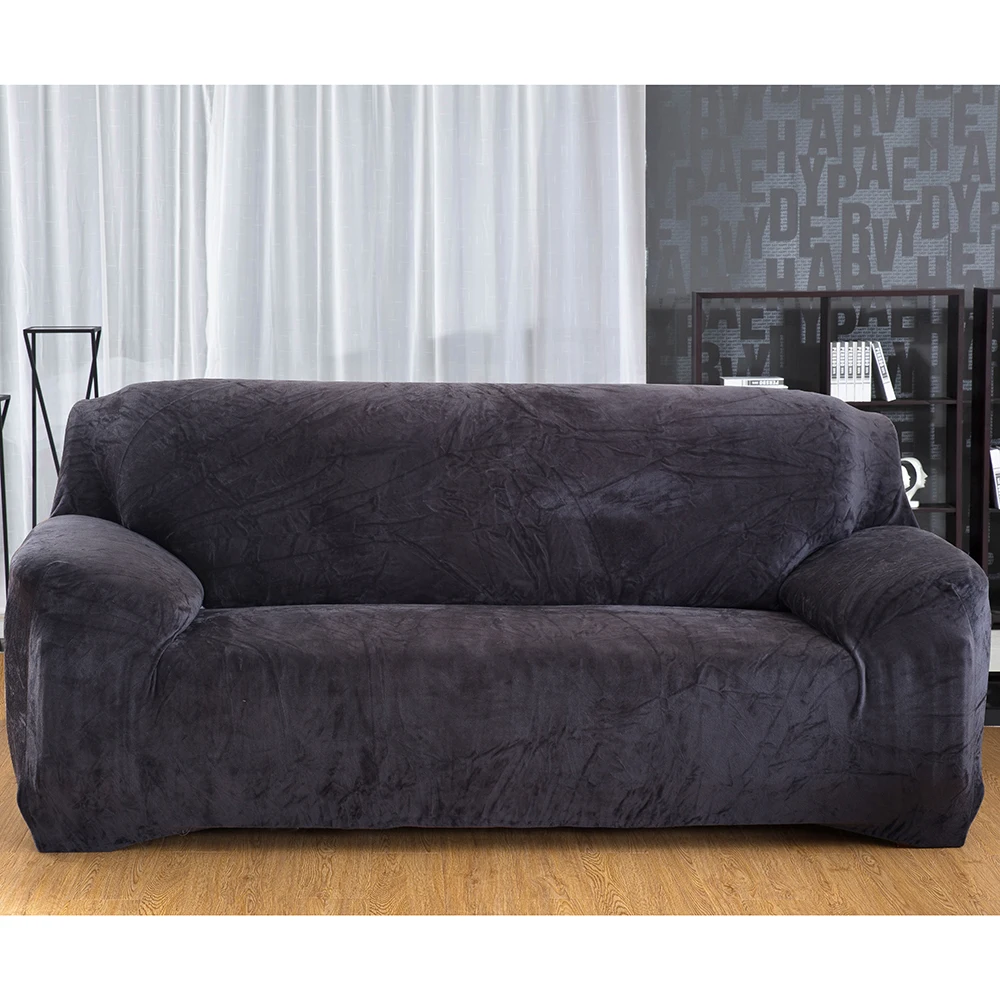 Plush Thicken 1 шт. плюшевый утолщенный универсальный чехол для дивана эластичный секционный угловой Диванный чехол l фасонный чехол для гостиной протектор - Цвет: Plush Thicken