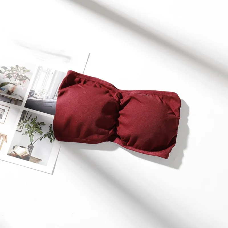 

Ladies Women's Intimates Tube Tops Bras Solid Breathable Non-slip Strapless Wrapped Chest Underwear