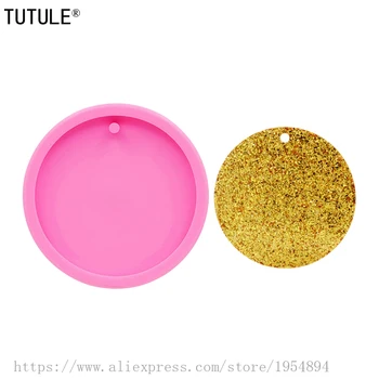 

disc shape resin mold,key ring pendant, aromatherapy plaster pendant,Polymer chocolate Clay Molds,Fondant cake Silicone mold