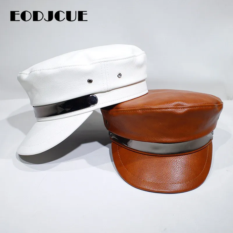 

Fashion Women's Hat Flat Cap Military Cap Spring Autumn Cap Flat Top Beret Hats Young Student Hat Vintage Captain Cap Bone