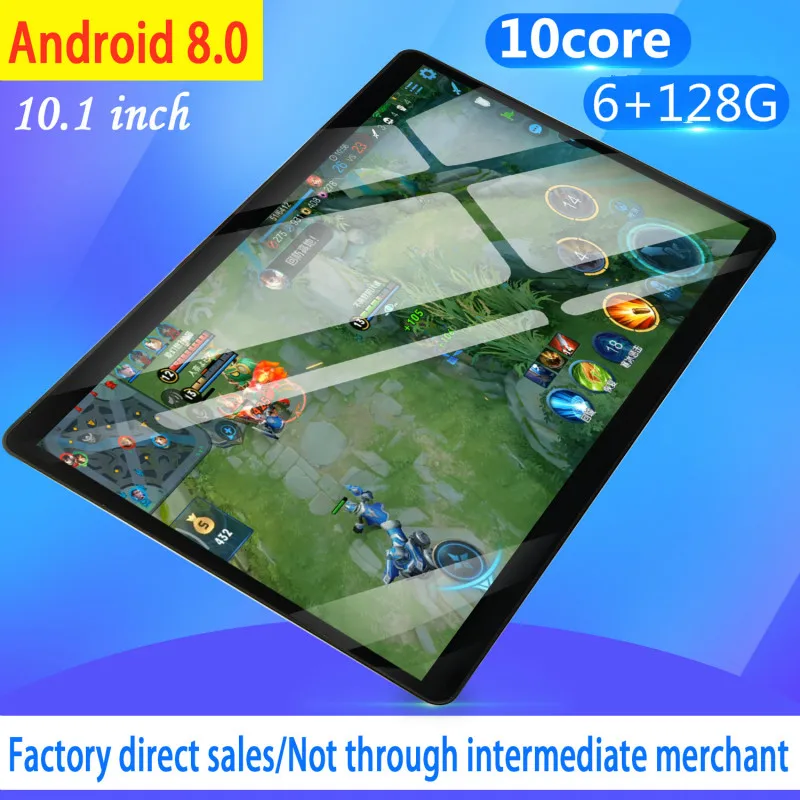 

2019 New Design 10.1 inch android 8.0 Tablet Pc 6GB And 128GB Dual SIM Card 1280*800 HD Large Screen Dual Camera 10 Core Tablets