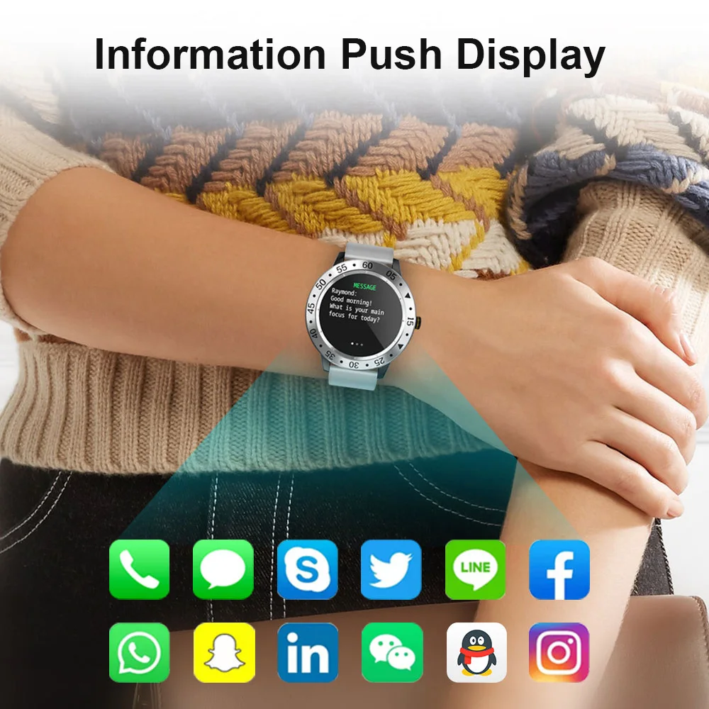 Sport Smart Watch Full Round Touch Screen Blood Pressure Activity Fitness tracker Heart Rate Monitor Smartwatch for Android IOS
