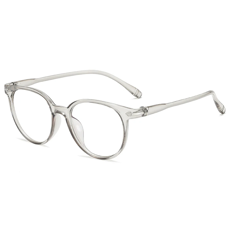 Longkeader, Круглый, анти-синий светильник, прозрачные очки для женщин, очки с прозрачными линзами, оправа для женщин, оптические очки для мужчин, унисекс, подарок - Цвет оправы: C3 Transparent Grey