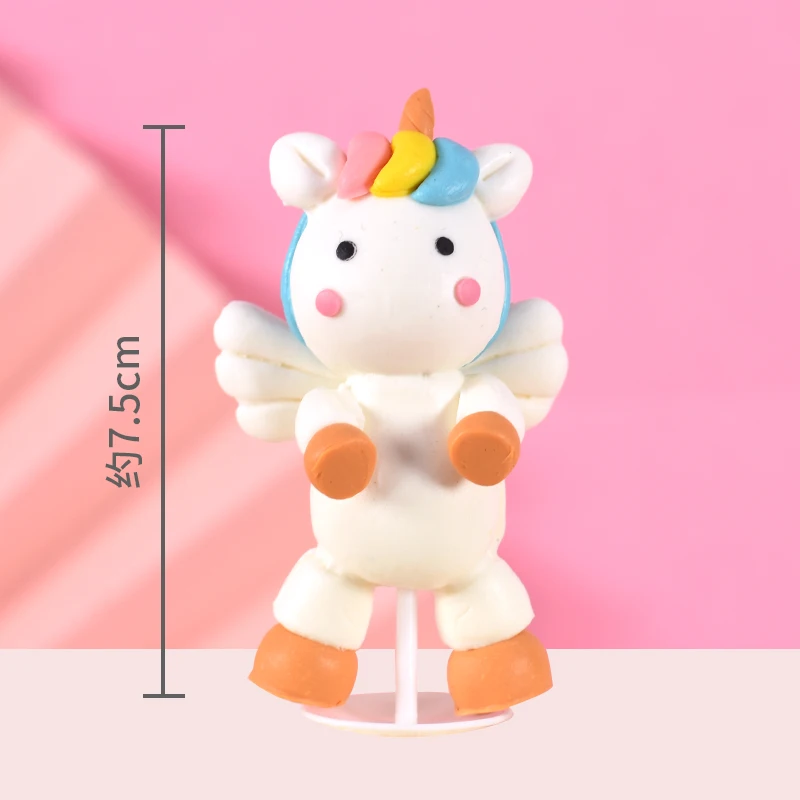 站立款软陶独角兽