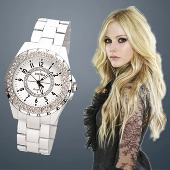 

Rosra Watches Luxury Women Watches Ladies Watches Crystal Watches Women White Female Watch Casual Watches Clock dames horloges