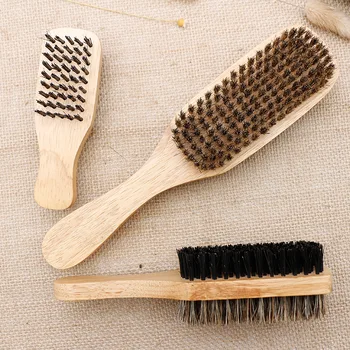 

Boar Bristle Men's Beard Brush Men Mustache Brushes Comb Wooden Handle Double-sided Facial Beard Comb Hair Brush Styling Tool