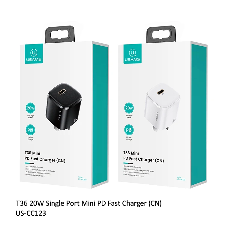 usb c power adapter 20w USAMS 20W Mini PD Fast Charging Mobile Phone Charger For iPhone 13 12 11 X Mini Pro Max iPad Pro Apple Portable Charger baseus 65w