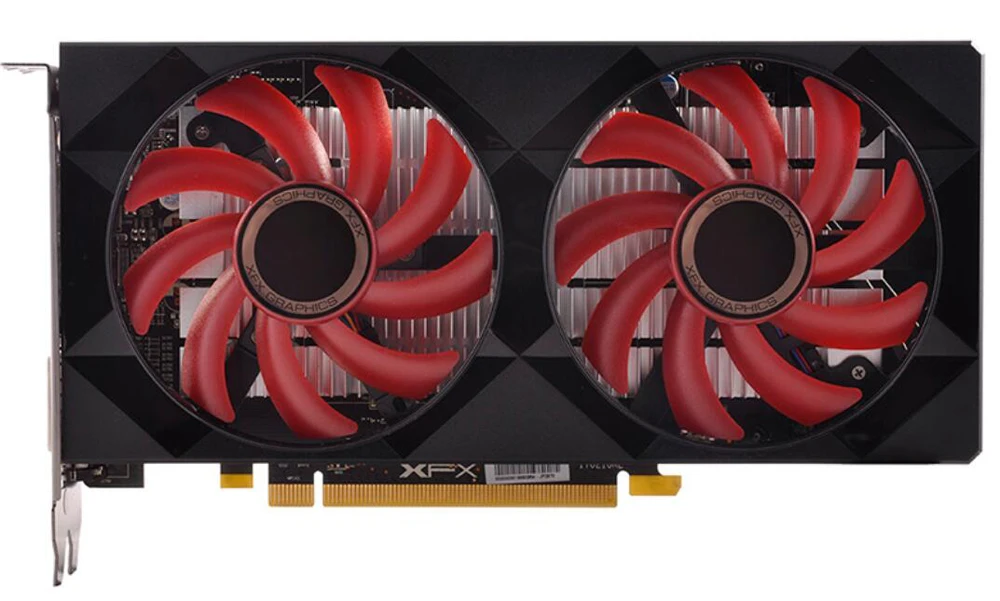 XFX видеокарты RX550 4 ГБ GDDR5 128bit HDMI DisplayPort DVI-D 512SPs настольные игровые графические карточки