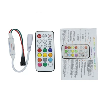 

CLAITE Mini DC5-24V 21 Keys DIY Remote Control RF Controller for WS2811 SK6812 WS2812B 2811 2812 LED Strip Light