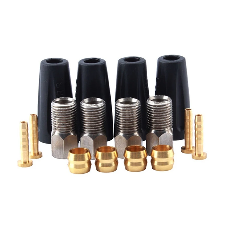 

1 Set Bike Hydraulic Disc Brake Oil Pipe Accessories Pressing Screw + Glue Sleeve+ Pressing Ring + T Needle Mtb Bicycle Parts