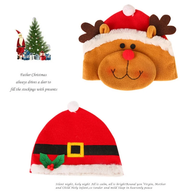 Childrens's Christmas Hat Kids Cute Cartoon Santa Claus Snowman Elk Hat New Year Party Christmas Ornaments