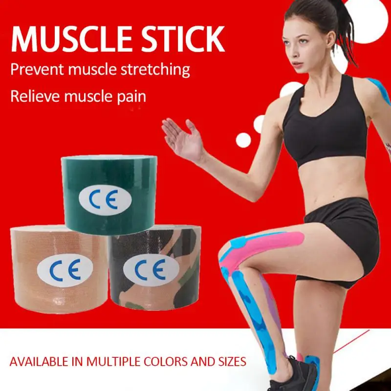 

Kinesiology Tape Muscle Bandage 8 Colour Sports Cotton Elastic Adhesive Strain Injury High Speed Tape Knee Muscle Pain Relief