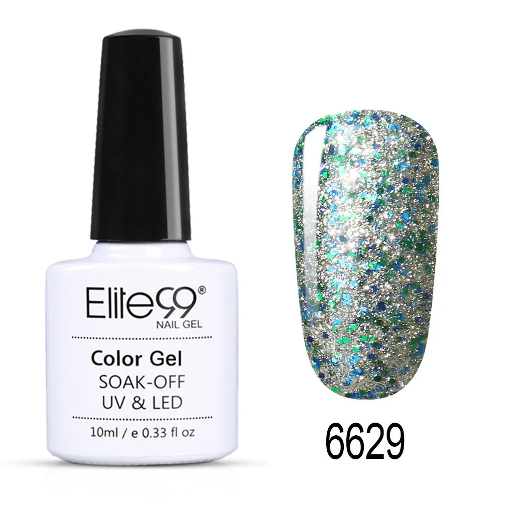 Elite99 10 мл Звездный Гель-лак для ногтей замачиваемый УФ-Гель-лак для ногтей Эмаль Блестящий Гель-лак для ногтей - Цвет: 6629