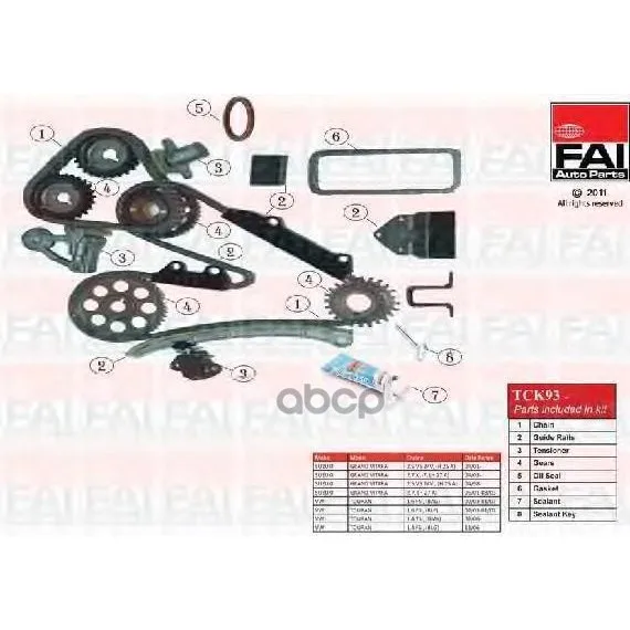 Комплект Цепи Грм Suzuki Grand Vitara(Ft Gt) 2.5 V6 24v(Ft) 04/98-(H 25 A) FAI арт. TCK93