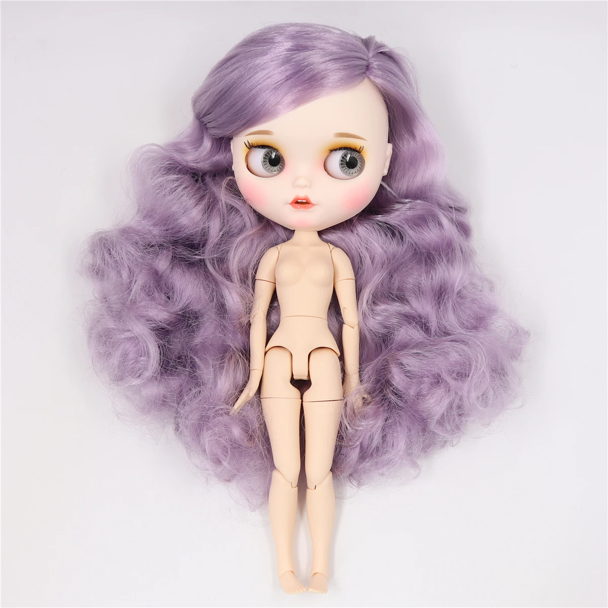 Ледяная фабрика blyth кукла белая кожа шарнир тела пользовательская кукла bjd игрушка матовое лицо фиолетовые волосы голая кукла 30 см