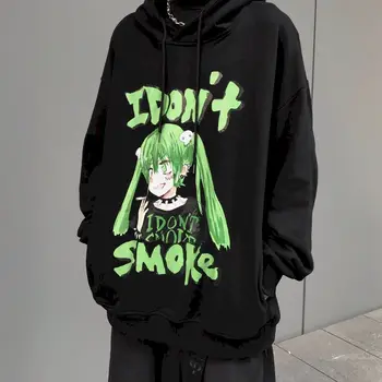 

High Street Spring Autumn Style Loose Kawaii Hoodies Women Top Ladies Casual Cartoon Cute Funny Printed Japan Long Sleeve Female