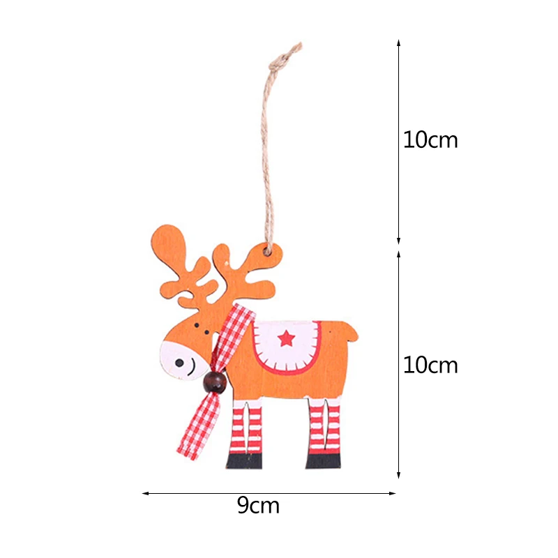 1/2/3Pc Red Dot Heart Snowflake Xmas Tree Angel Star Wooden Pendants Ornaments Christmas Hanging Decorations For Home Navidad