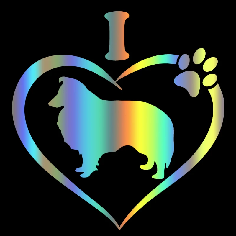 

S51574 Various Sizes/Colors Car Stickers Vinyl Decal I Love My Sheltie Dog Animal Motorcycle Decorative Accessories