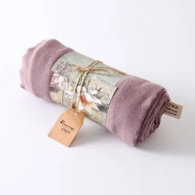 Весна осень сплошной большой размер шарф женский хлопок лен длинная шаль Модный повседневный варп хиджаб путешествия подарок шарфы 180*140 см - Цвет: 1 Taro Purple