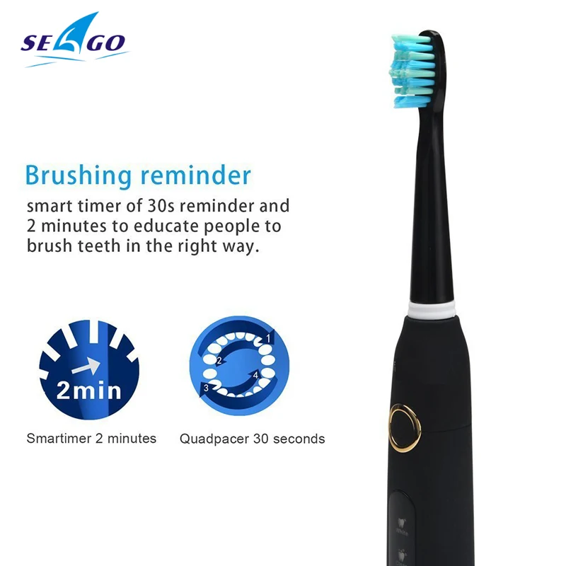 Seago SG-507 Sonic Electric Toothbrush USB Rechargeable Five Working Modes Fully Waterproof Replacement Brush Heads Teeth Brush Seago SG-507 Sonic Electric Toothbrush USB Rechargeable Five Working Modes Fully Waterproof Replacement Brush Heads Teeth Brush