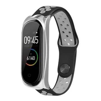 

Silicone Strap Bracelet Band Wriststrap with Metal Case for Xiaomi Mi Band 3/4 SP99