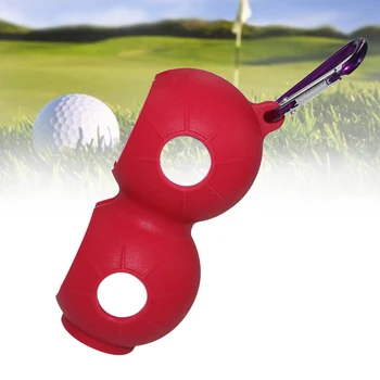 

Outdoor Sport Gift Protective Wear Resistant Waist Holder Soft Silicone With Carabiner Golf Double Ball Cover Accessory 8-shape