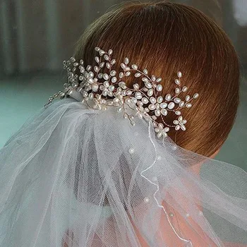 

ACRDDK Bride Comb Wedding Handmade Simulated Pearl Bridal Hair Pin Women Headwear Jewelry Hair Accessories SL