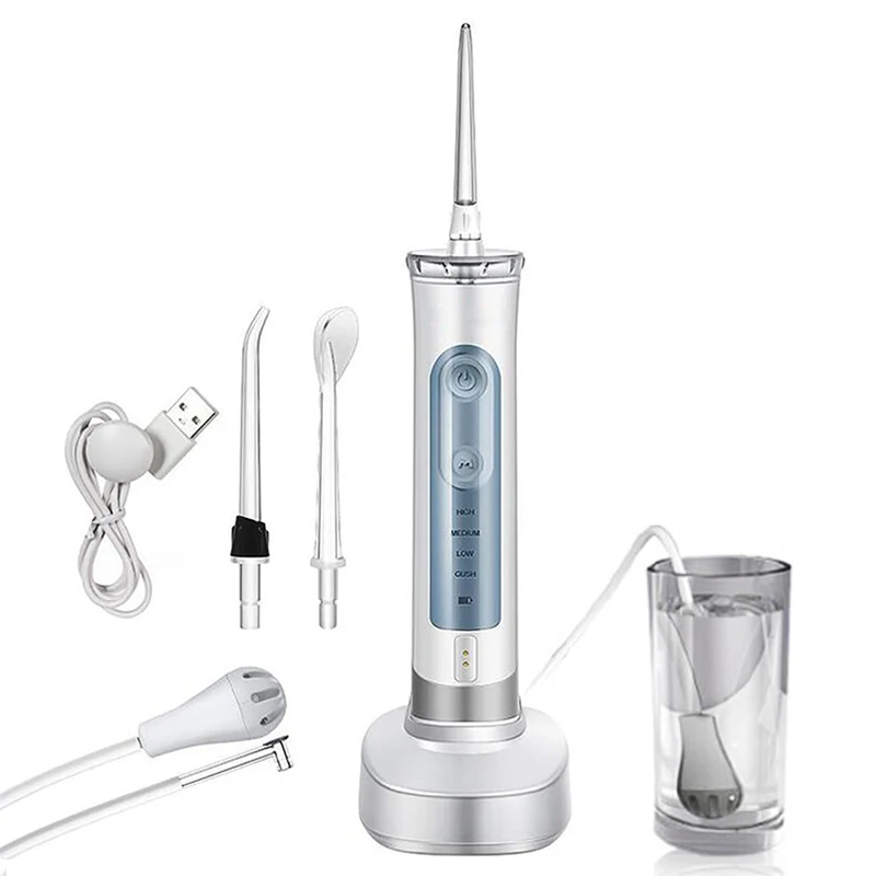  Oral Irrigator for Oral Care Portable Water Flosser with Pump 120PSI IPX7 Waterproof USB Rechargeab