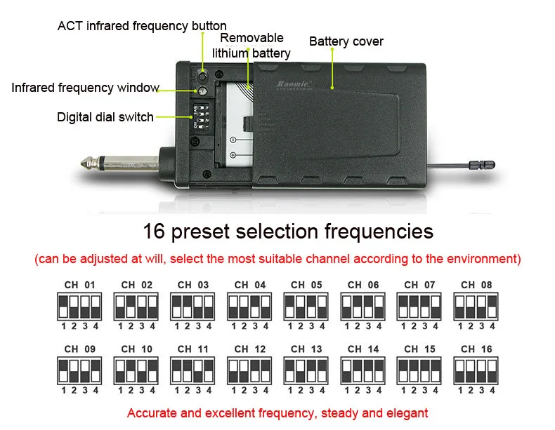 ERZHEN professional wireless microphone system UHF
