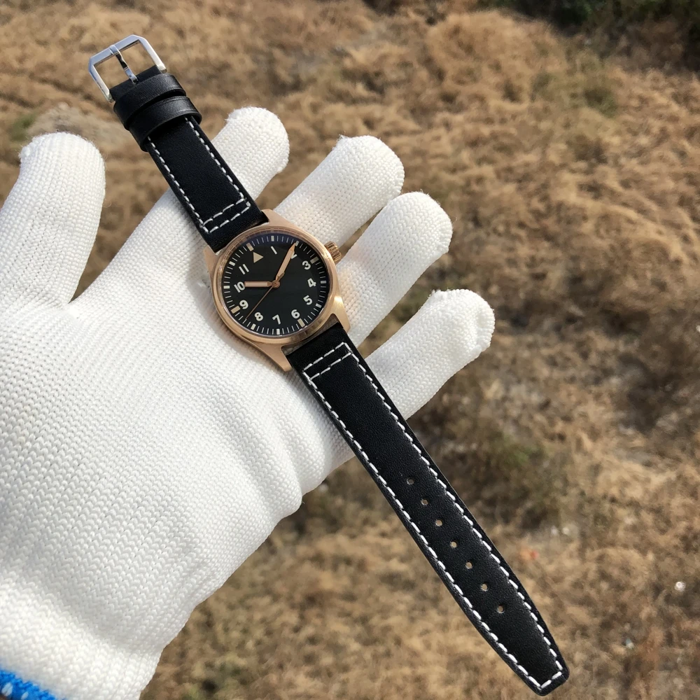SD1940S NH35 Бронзовые часы для дайвинга 200м Водостойкий Steeldive кожаный ремешок мужчин