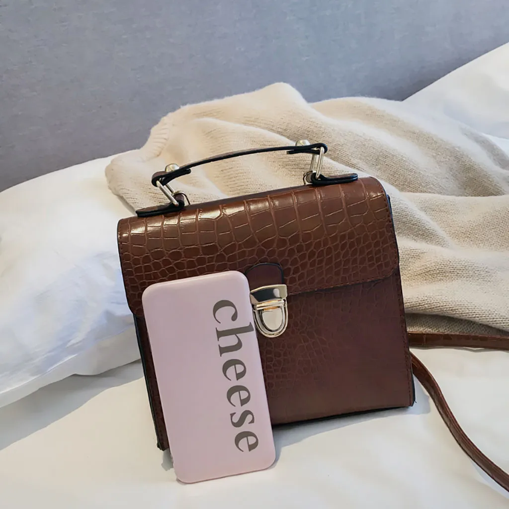 Altbest, новинка, модная однотонная коричневая Женская сумка cartera mujer monedero, Женская винтажная сумка с крокодиловым узором, сумка через плечо, мессенге# g25