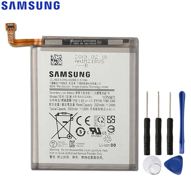 

Samsung Original EB-BA202ABU Battery For Samsung Galaxy Samsung Galaxy A20e Replacement Phone Battery 3000mAh