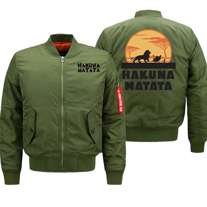 HAKUNA MATATA, мужская куртка, модная уличная одежда, плотное пальто для мужчин, Осень-зима, армейский зеленый военный Бомбер, куртки для мужчин, 8XL Plus - Цвет: army green6-1