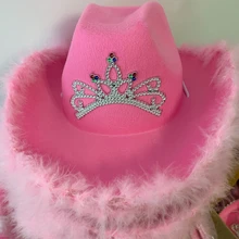 Wool Felt Fedoras in Europe Style for Birthday Celebration Tiara Hats