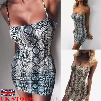 

2019 New Elegant Women's Bodycon Slim Pencil Dress snake skin dress autumn women sexy Backless Low Cut party mini dresses