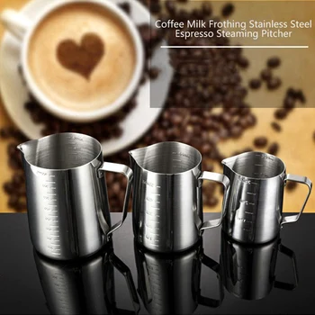 

Stainless Steel Milk Frothing Jug Milk Cream Cup Coffee Creamer Latte Art Pitcher Spout Durable Kitchen Coffee Accessories #2