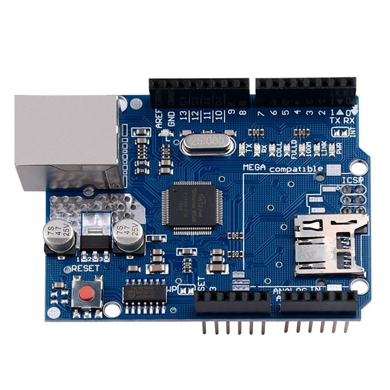 W5100 сетевой Ethernet Lan Щит Модуль макетной платы Для Mega 2560 1280 для arduino|Аксессуары