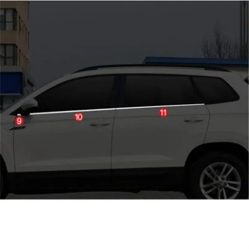 Автомобильные декоративные модифицированные оконные наружные наклейки для стайлинга автомобиля, аксессуары для отделки 15 16 17 18 19 для Skoda Karoq