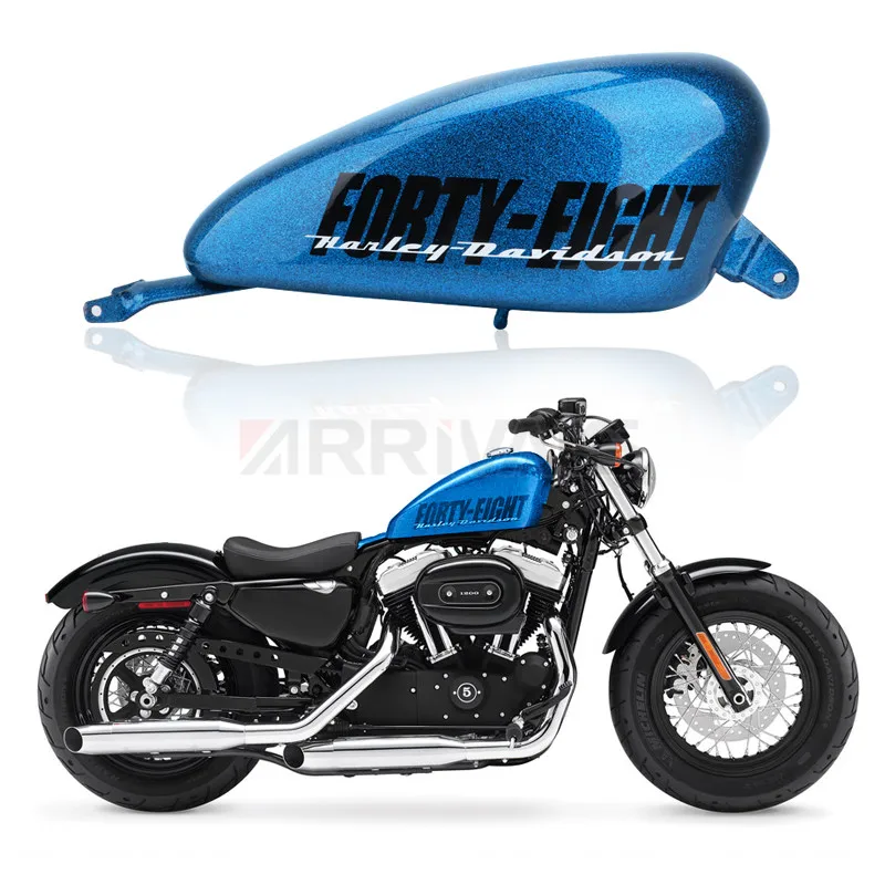 14.4L Motorcycle Unpainted Oil Gas Tank For Harley Sportster Iron XL 48