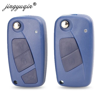 Keyforkess 10 pz/lotto Blu Chiave Fob per Fiat Panda Idea Punto Stilo Iveco 2/3 Pulsante di Vibrazione A Distanza Pieghevole Chiave Borsette caso