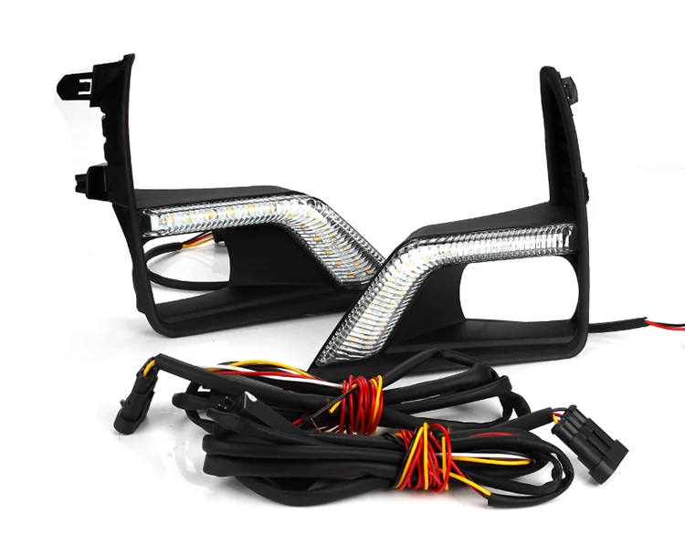 OKEEN 2x автомобиль светодиодный дневной светильник для Toyota Land Cruiser Prado светодиодный DRL 12V сигнала поворота светильник Водонепроницаемый противотуманная фара