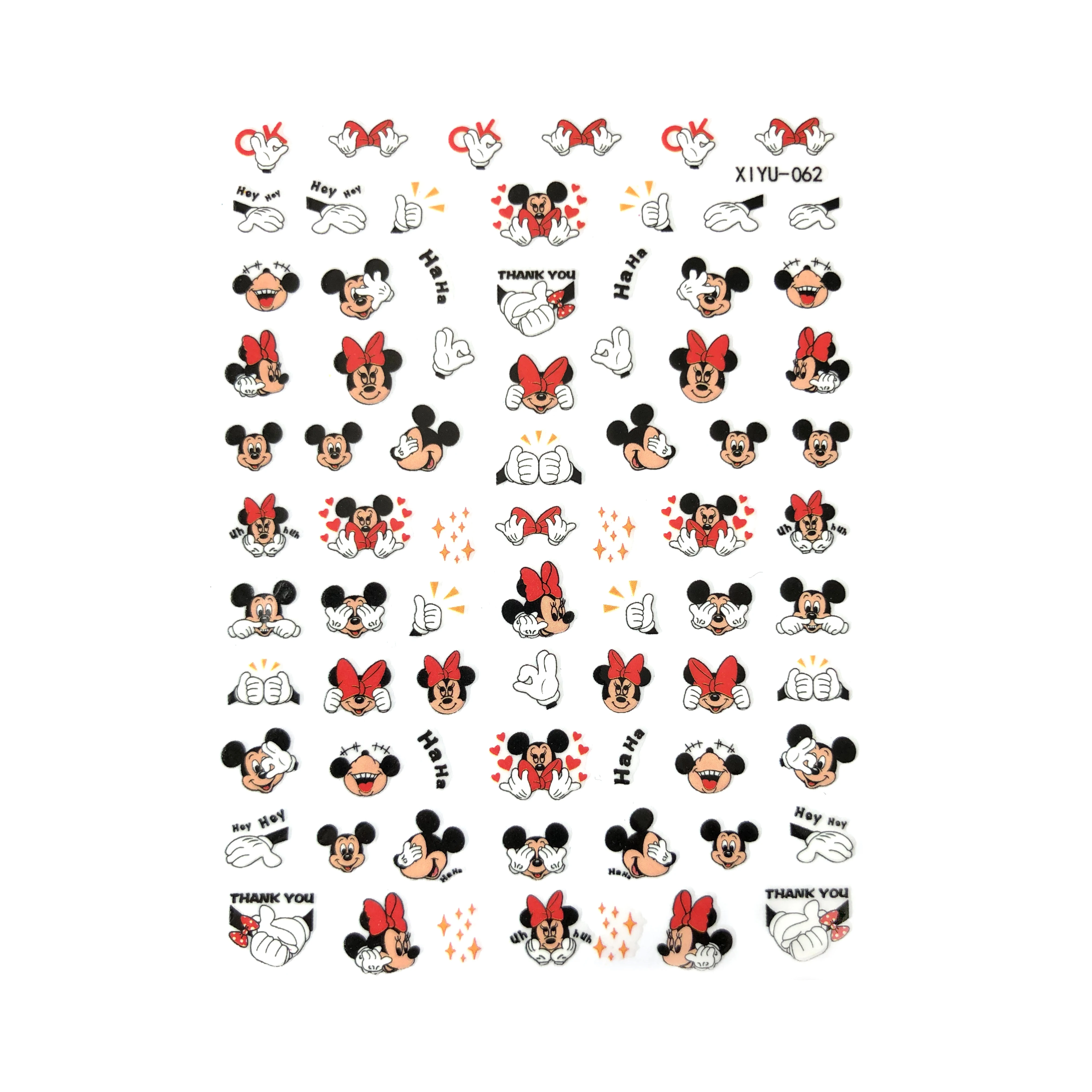 1PCS Disney Nail Sticker Stitch Mickey Mouse Nail Slider Mermaid Donald Duck Nail Art Decoration Nail Beauty