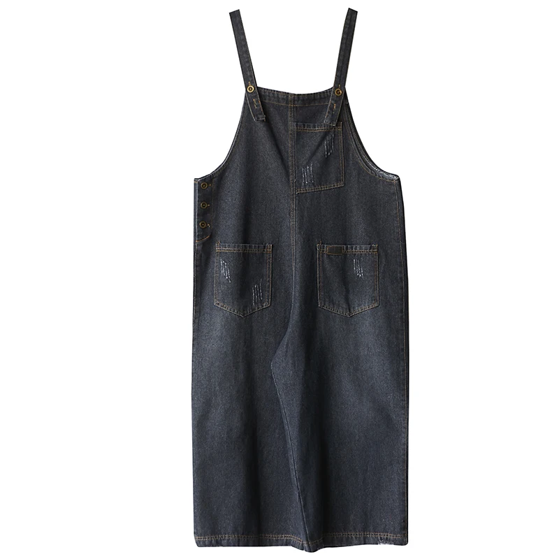 

Straight Oversized Jeans Jumpsuits For Women 2020 Autumn Vintage Black Denim Overalls Loose Wide Leg Tassel Suspender Bib pants