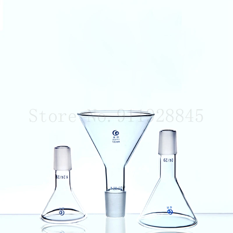 Entonnoir En Verre Borosilicaté - Conique Avec Embouchure Rodée, 50mm à 150mm, Pour Labo