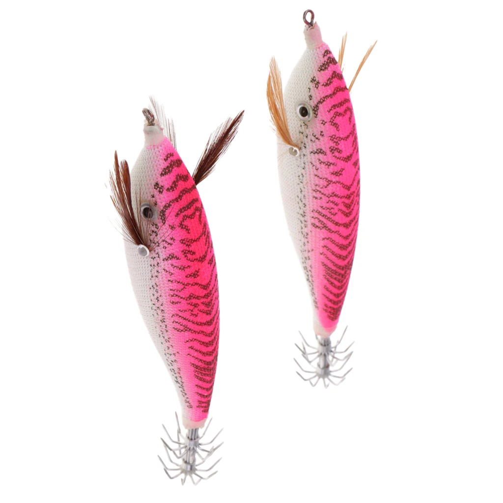 2 Pcs 11 cm/14.7g Squid Cuttlefish Lure Hook Lifelike 3D Eyes Specially-Designed Shrimp Shape Bionic Fake Fish Bait Dropshipping