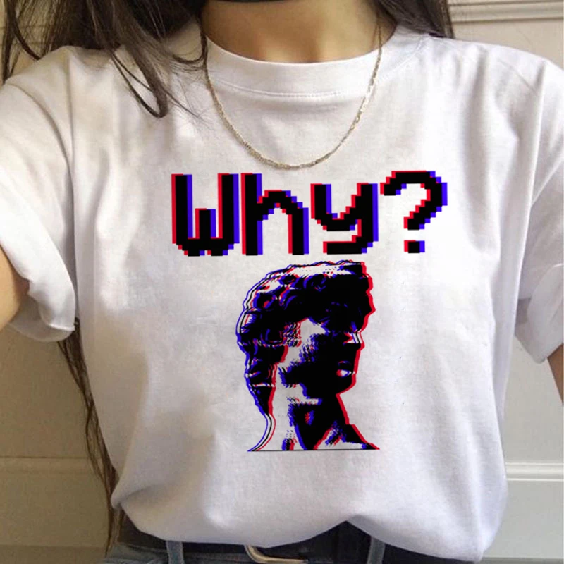 Vaporwave эстетическое 90s модные футболки для женщин Harajuku Ullzang футболки Графический Забавный мультфильм футболка Топ-безрукавка в уличном стиле женский