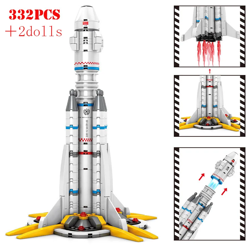 332pcs Wandering Earth Launch Shuttle Rocket Building Blocks Space Bricks Children Educational Toys Kids Gifts | Игрушки и хобби