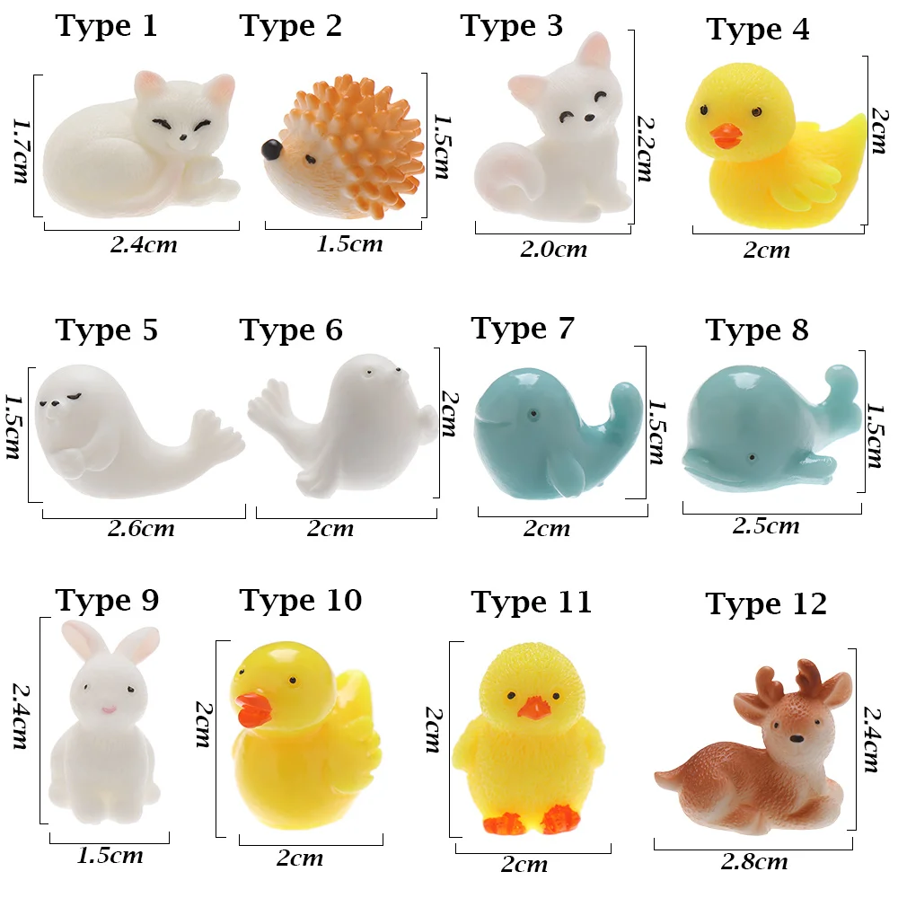 МХ миниатюра террариума кролик олень курица с изображением утки, лягушки кошка фигурки животных изделия из смолы микро пейзаж Кукольный дом орнамент