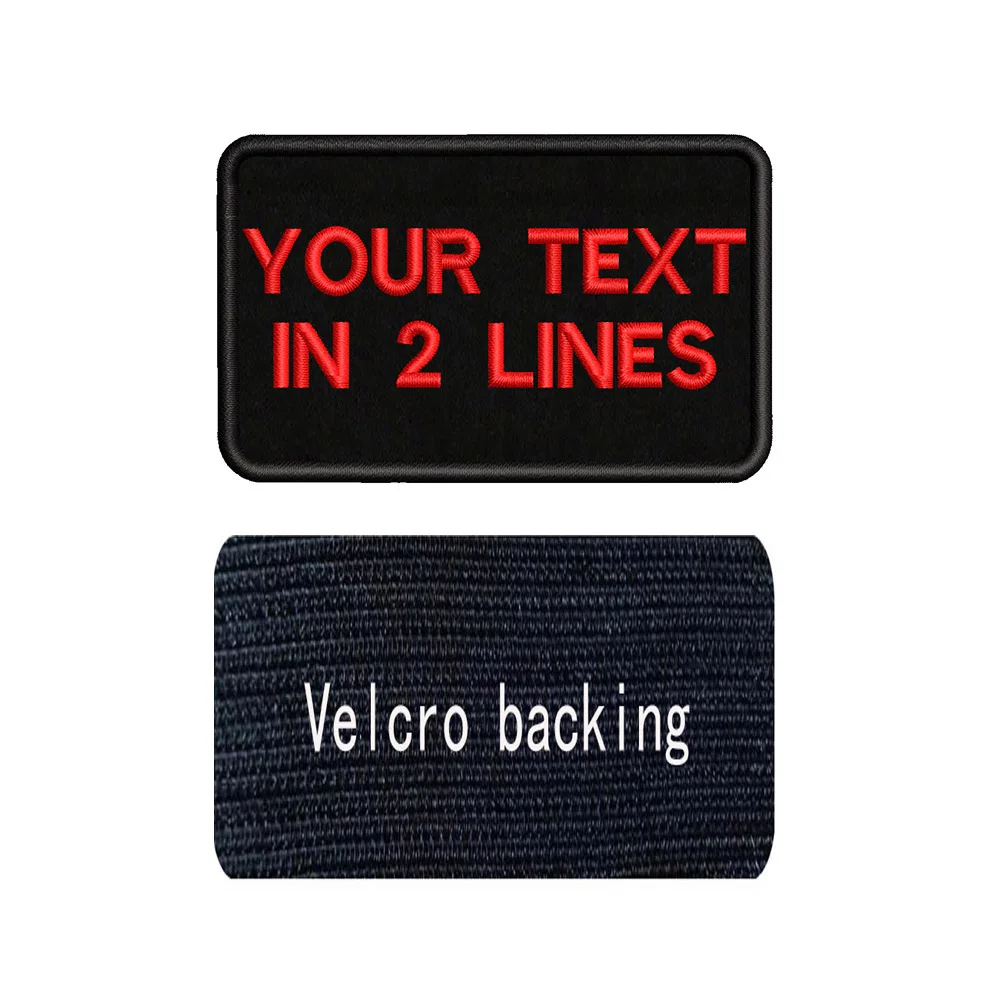 8X5cm Embroidery Custom Name Patch Stripes Badge Iron On Or Velcros Patches